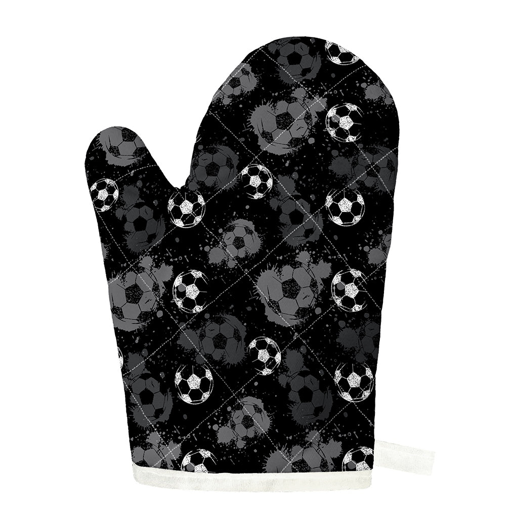 Grunge Soccer Ball Pattern Print Single Oven Mitt