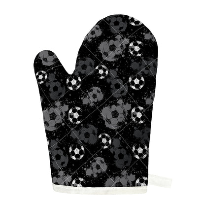 Grunge Soccer Ball Pattern Print Single Oven Mitt
