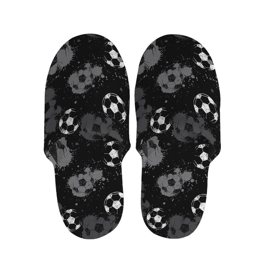 Grunge Soccer Ball Pattern Print Slippers