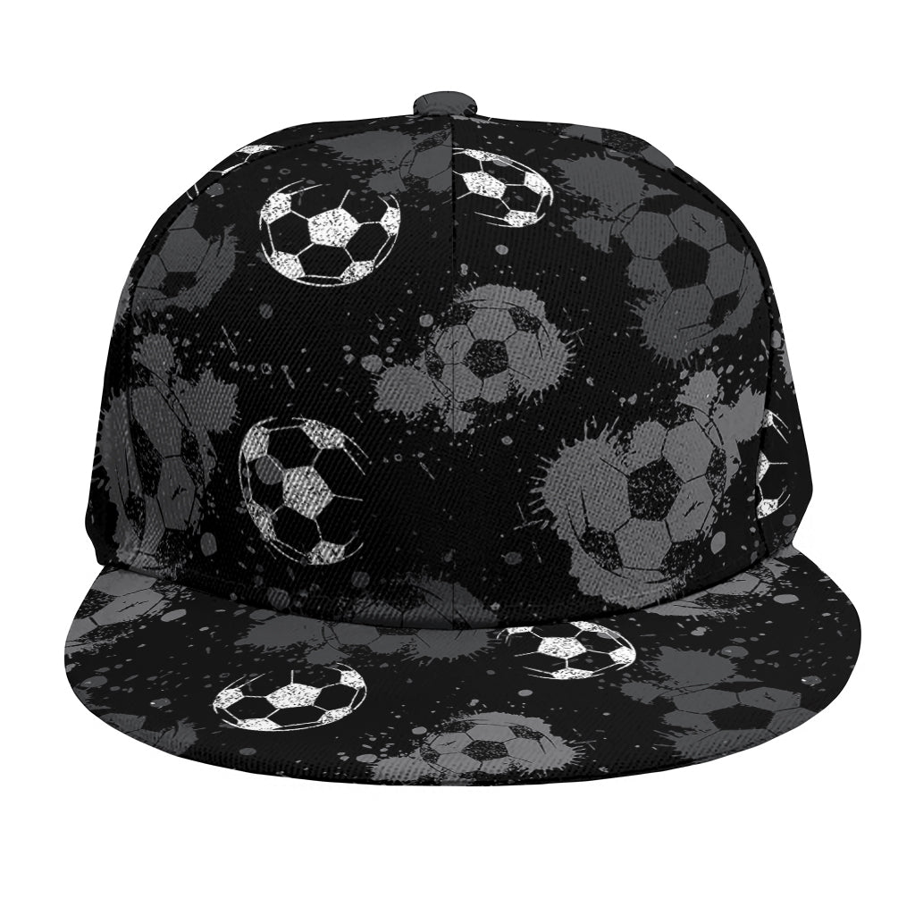 Grunge Soccer Ball Pattern Print Snapback Cap