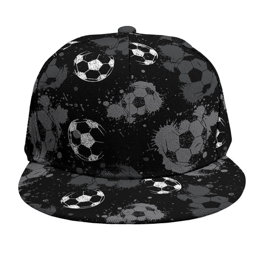 Grunge Soccer Ball Pattern Print Snapback Cap