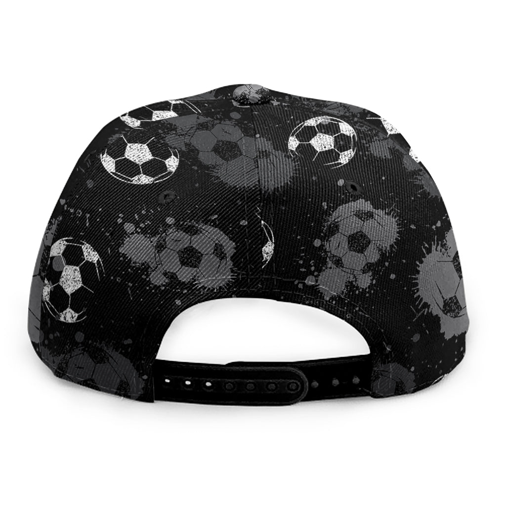Grunge Soccer Ball Pattern Print Snapback Cap