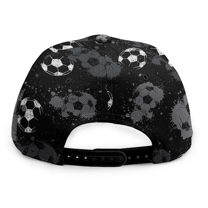 Grunge Soccer Ball Pattern Print Snapback Cap