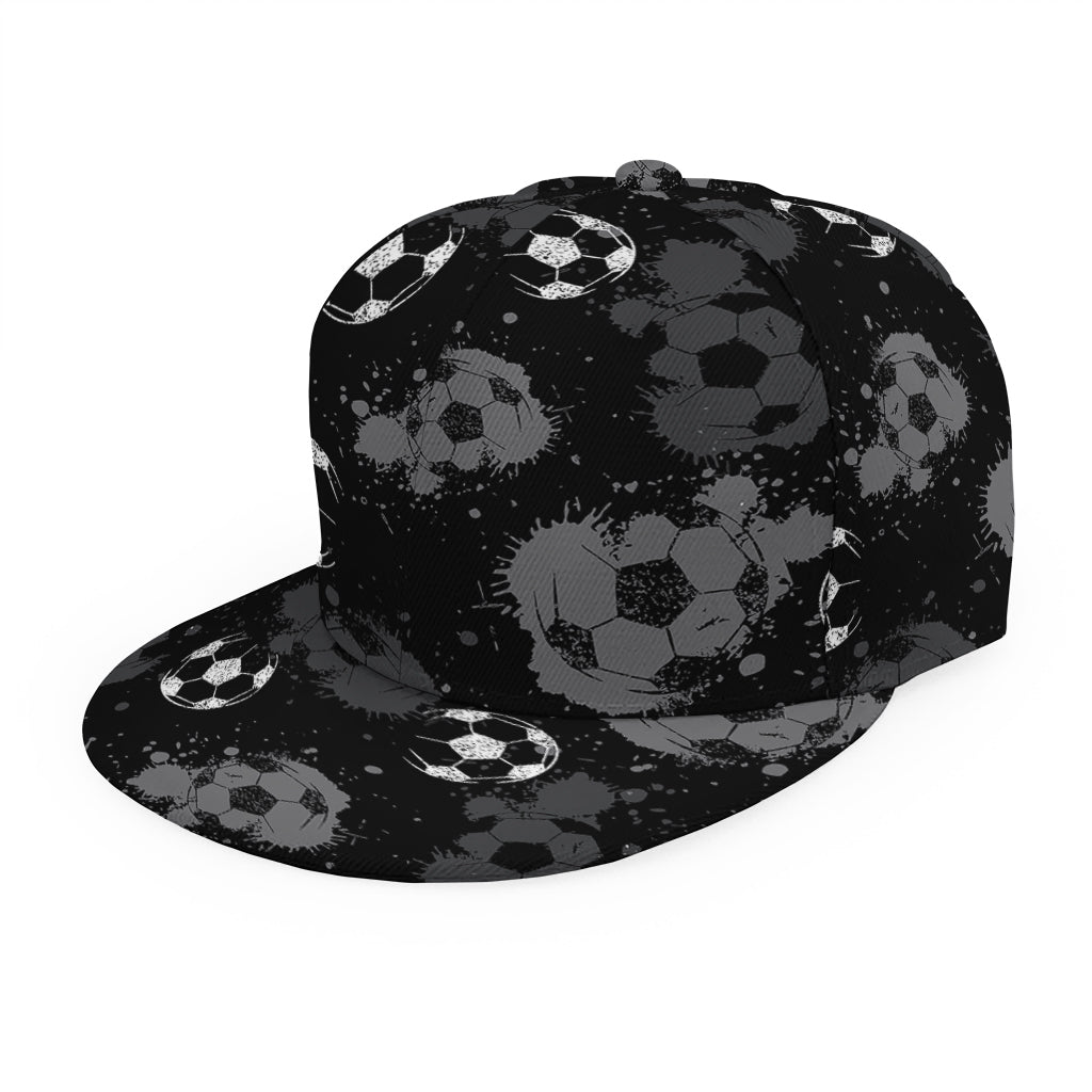 Grunge Soccer Ball Pattern Print Snapback Cap