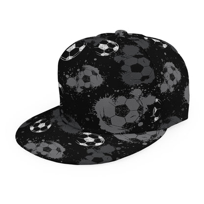 Grunge Soccer Ball Pattern Print Snapback Cap