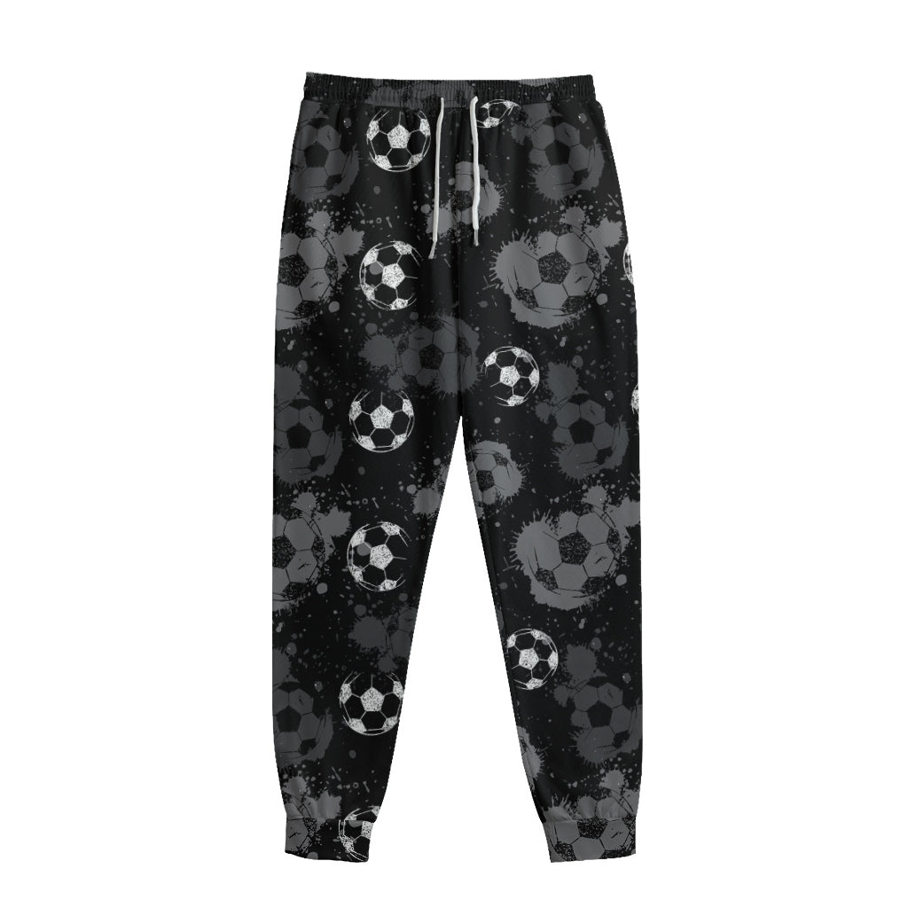 Grunge Soccer Ball Pattern Print Sweatpants