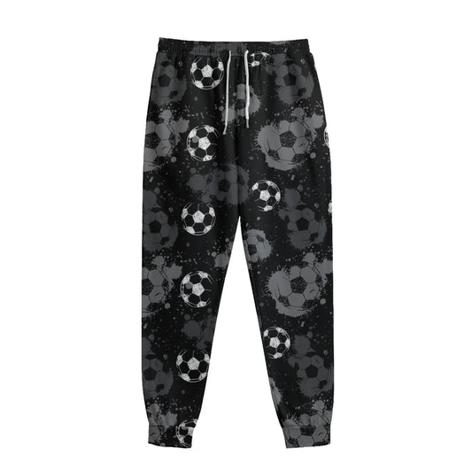 Grunge Soccer Ball Pattern Print Sweatpants