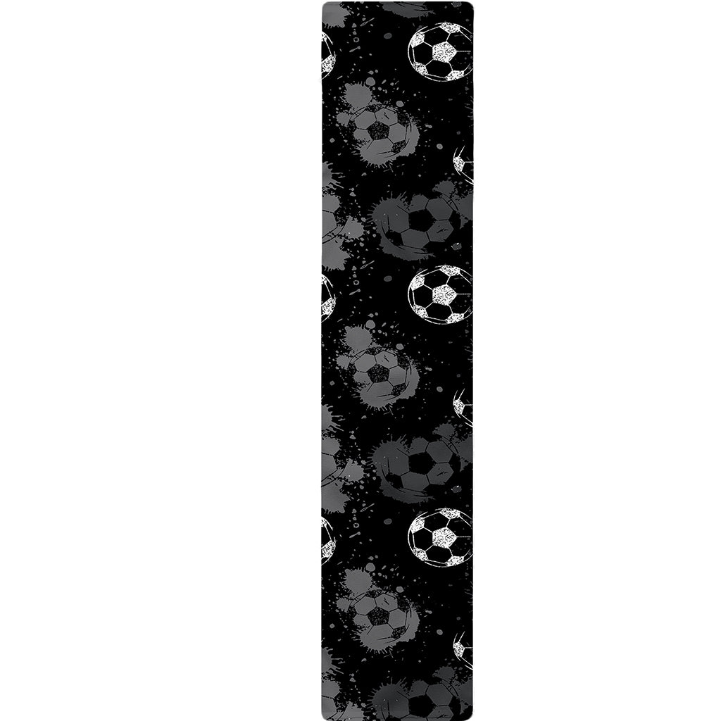 Grunge Soccer Ball Pattern Print Table Runner