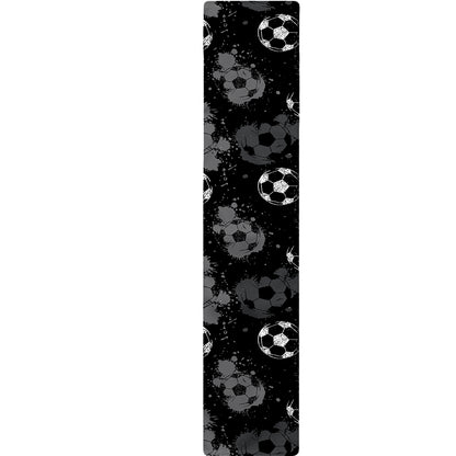 Grunge Soccer Ball Pattern Print Table Runner