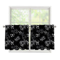 Grunge Soccer Ball Pattern Print Tier Curtains