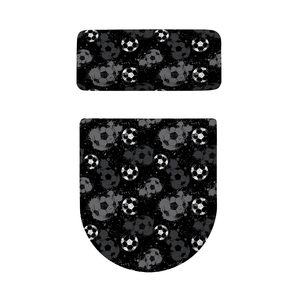 Grunge Soccer Ball Pattern Print Toilet Lid And Tank Cover Set
