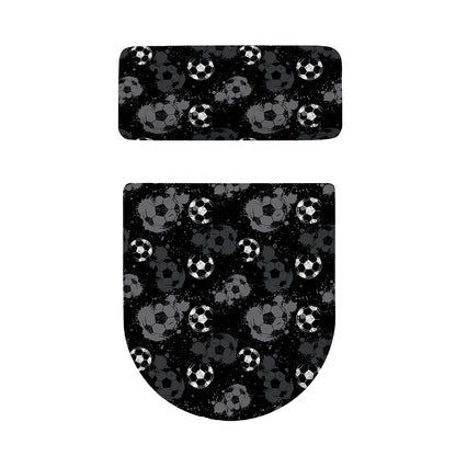 Grunge Soccer Ball Pattern Print Toilet Lid And Tank Cover Set