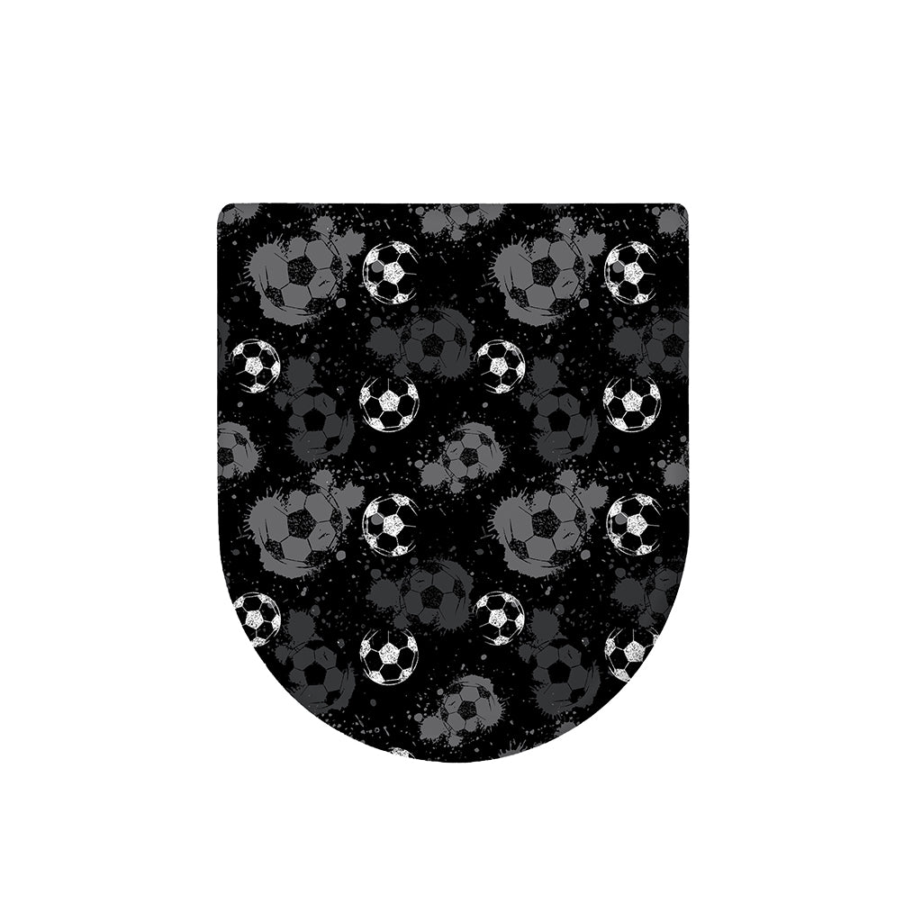 Grunge Soccer Ball Pattern Print Toilet Lid Cover