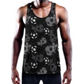 Grunge Soccer Ball Pattern Print Men's Workout Tank Top