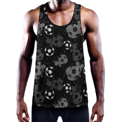 Grunge Soccer Ball Pattern Print Training Tank Top