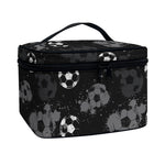 Grunge Soccer Ball Pattern Print Travel Makeup Bag