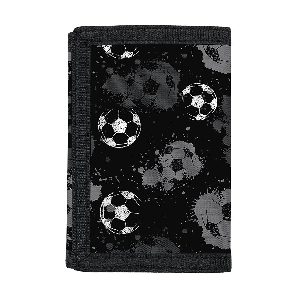 Grunge Soccer Ball Pattern Print Trifold Wallet