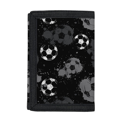 Grunge Soccer Ball Pattern Print Trifold Wallet