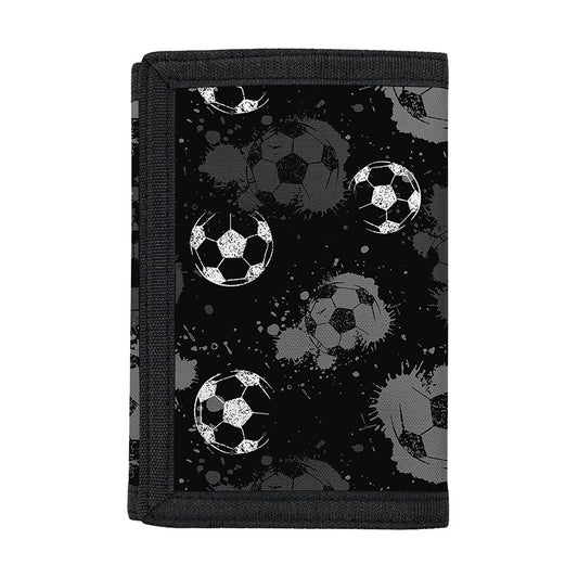 Grunge Soccer Ball Pattern Print Trifold Wallet