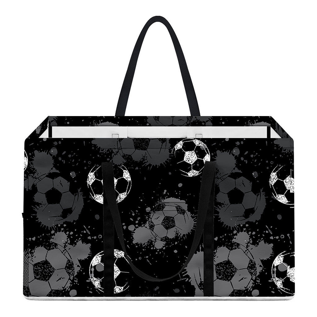 Grunge Soccer Ball Pattern Print Utility Tote Bag