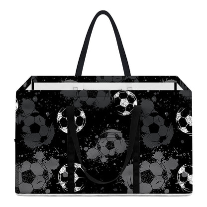 Grunge Soccer Ball Pattern Print Utility Tote Bag