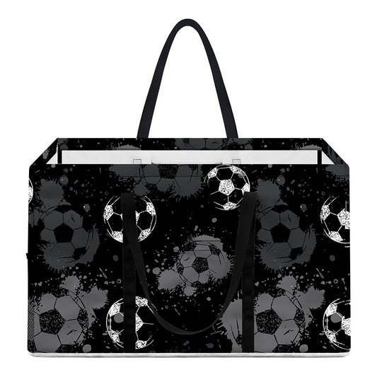 Grunge Soccer Ball Pattern Print Utility Tote Bag