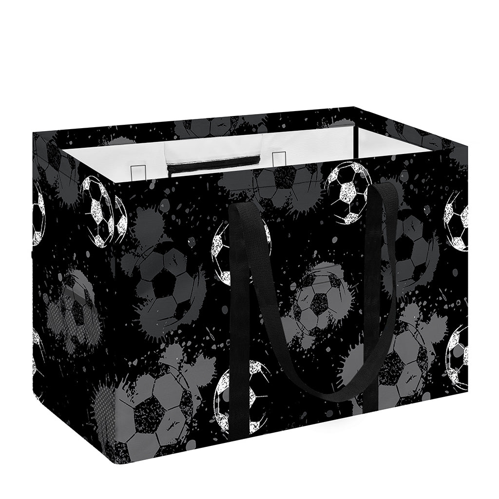 Grunge Soccer Ball Pattern Print Utility Tote Bag