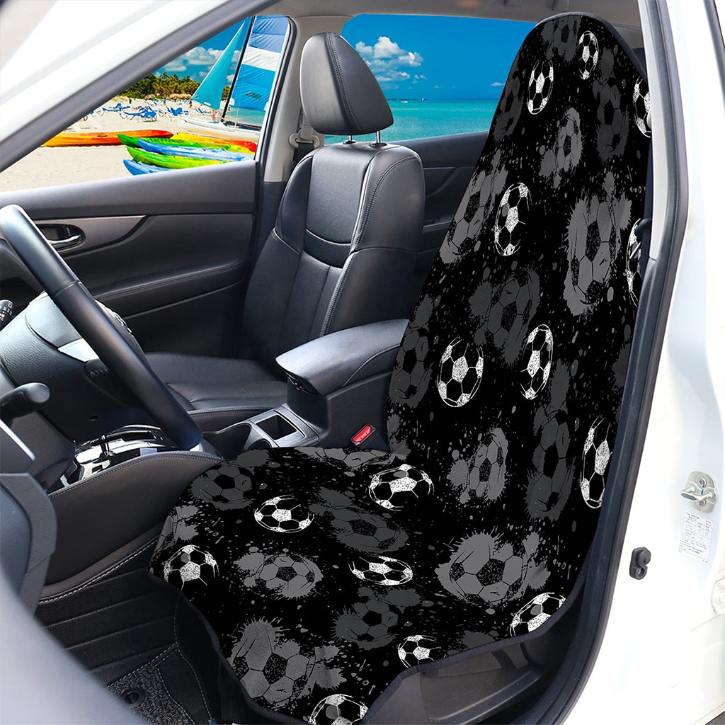 Grunge Soccer Ball Pattern Print Waterproof Car Seat Cover