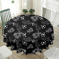Grunge Soccer Ball Pattern Print Waterproof Round Tablecloth