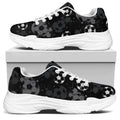 Grunge Soccer Ball Pattern Print White Chunky Shoes