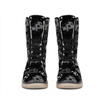 Grunge Soccer Ball Pattern Print Winter Boots