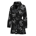 Grunge Soccer Ball Pattern Print Women's Bathrobe