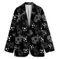 Grunge Soccer Ball Pattern Print Women's Blazer
