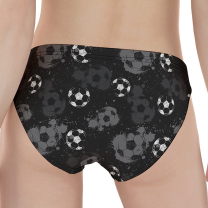 Grunge Soccer Ball Pattern Print Women's Panties