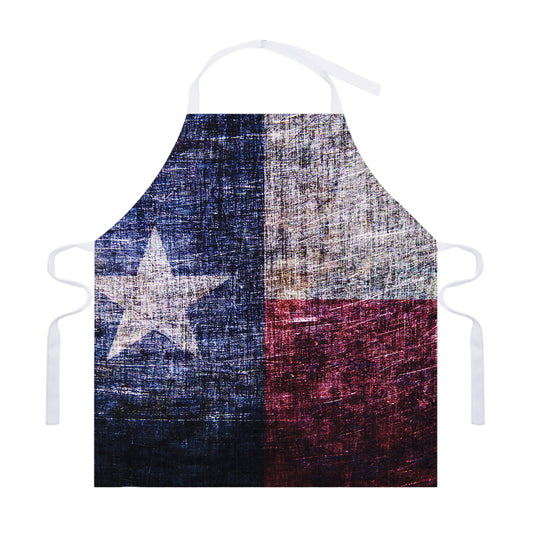 Grunge Texas Flag Print Adjustable Apron