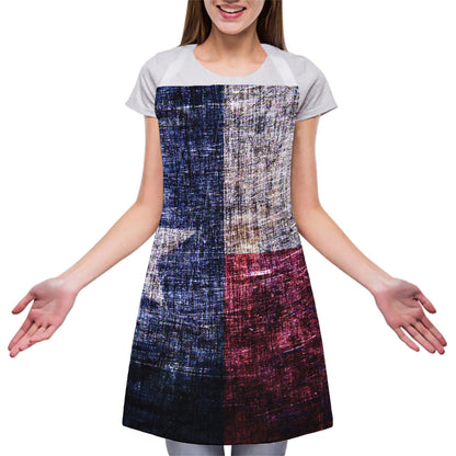 Grunge Texas Flag Print Adjustable Apron