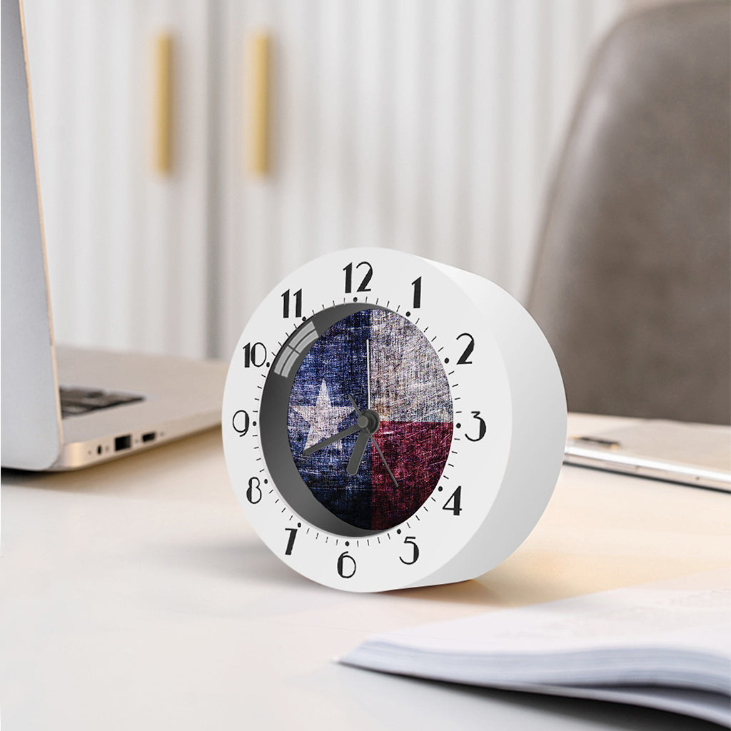 Grunge Texas Flag Print Alarm Clock