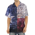 Grunge Texas Flag Print Aloha Shirt