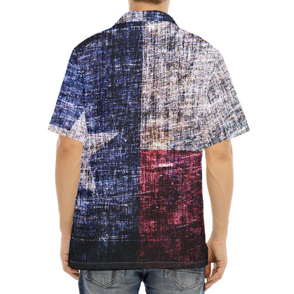 Grunge Texas Flag Print Aloha Shirt