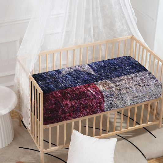 Grunge Texas Flag Print Baby Crib Sheet