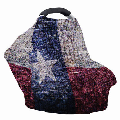 Grunge Texas Flag Print Baby Seat Cover