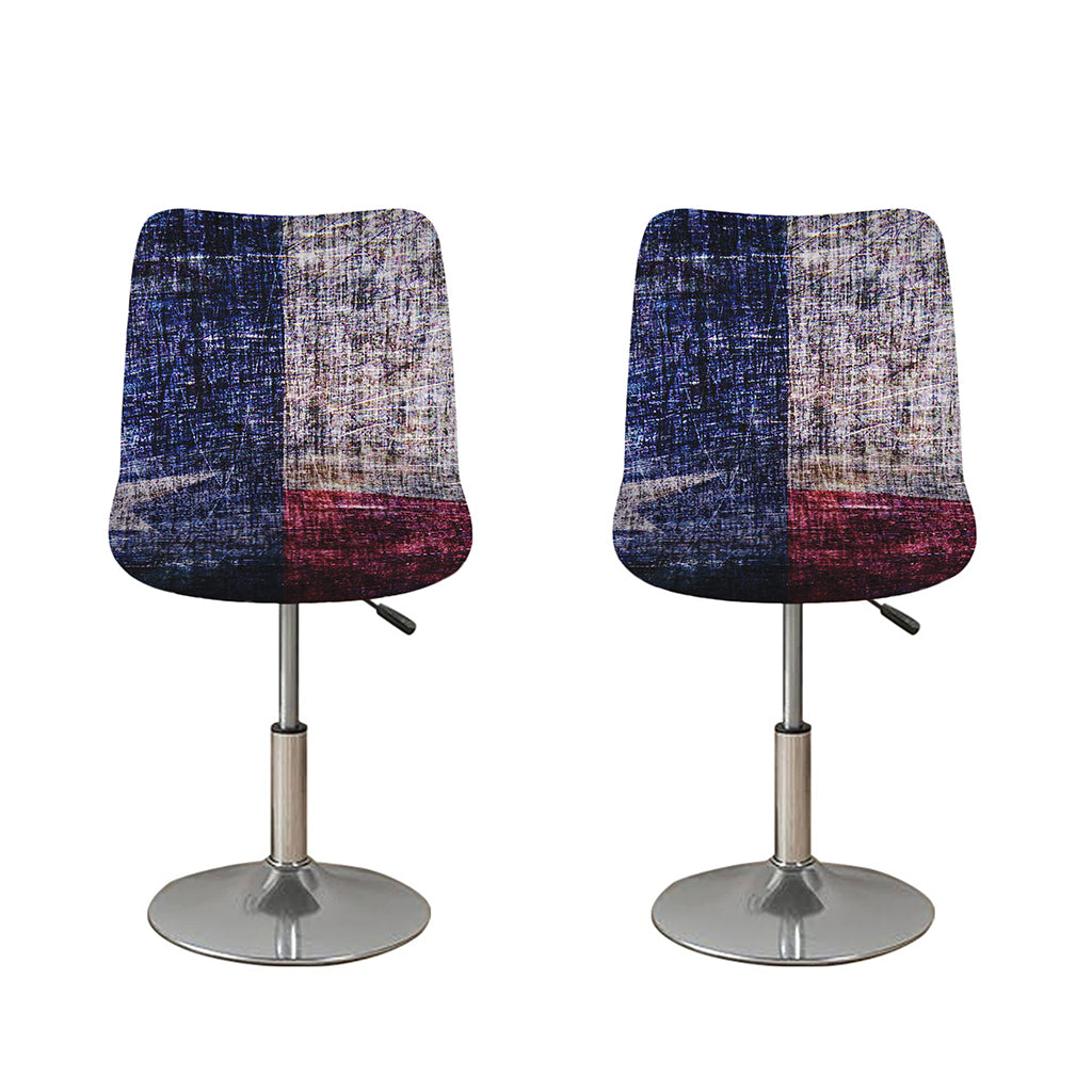 Grunge Texas Flag Print Bar Stool Covers