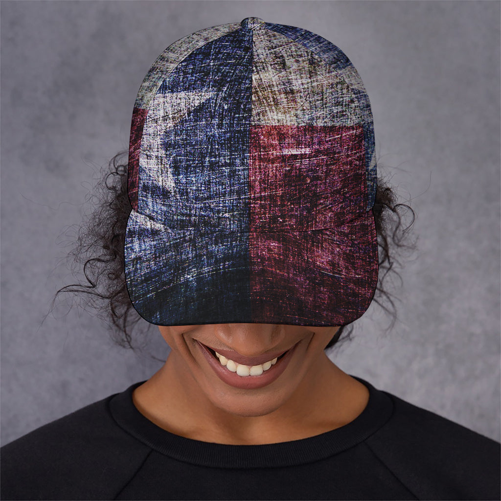 Grunge Texas Flag Print Baseball Cap