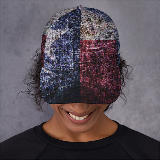 Grunge Texas Flag Print Baseball Cap