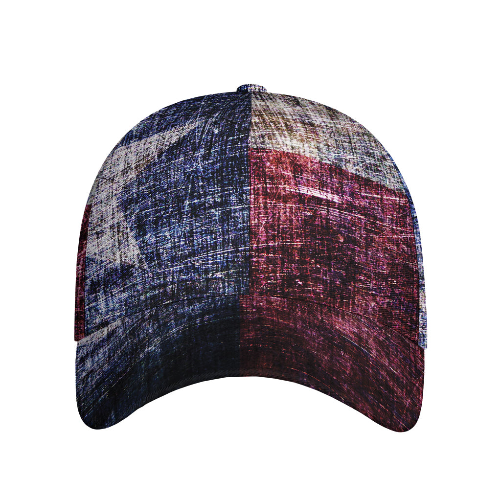 Grunge Texas Flag Print Baseball Cap