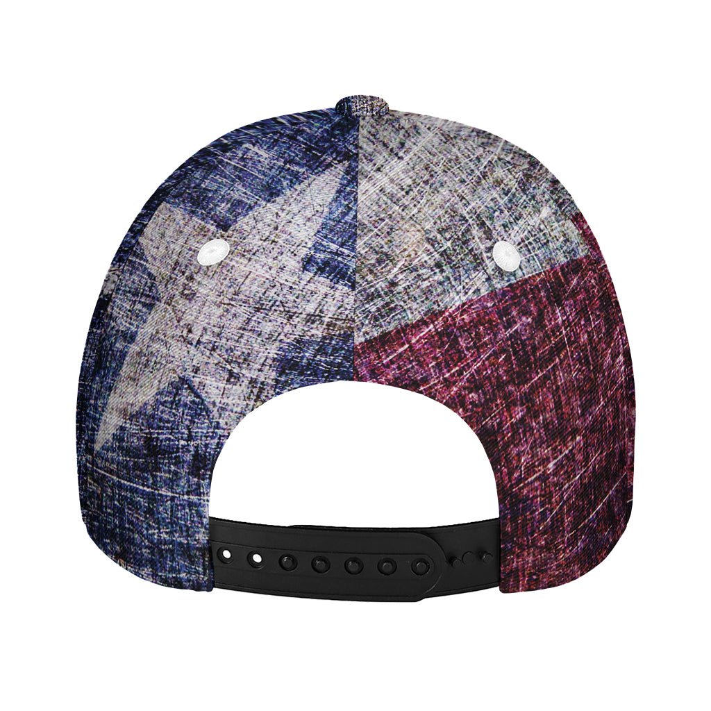 Grunge Texas Flag Print Baseball Cap