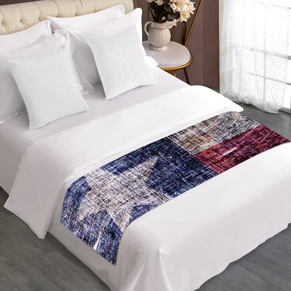 Grunge Texas Flag Print Bed Runner
