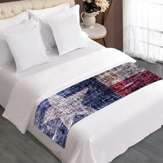 Grunge Texas Flag Print Bed Runner