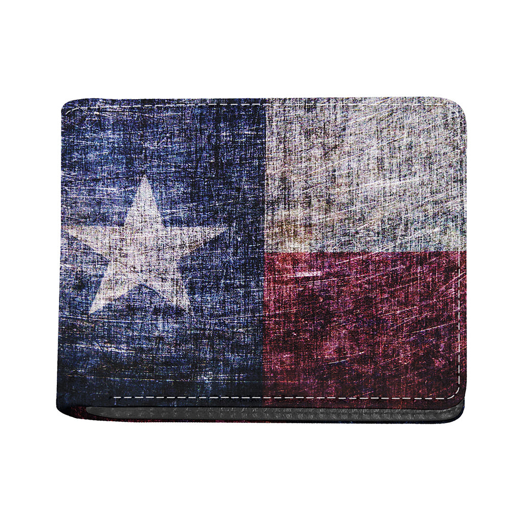 Grunge Texas Flag Print Bifold Wallet