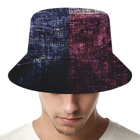 Grunge Texas Flag Print Bucket Hat